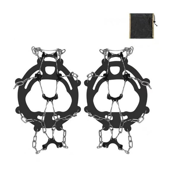 Snow Claw Ice Cleat Shoe Chains for Winter Walking Safety | 1 Pair of Upgraded Stainless Steel Spikes & Chains | Fits Shoes for Kids, Adults & Seniors on Ice, Snow & Trails