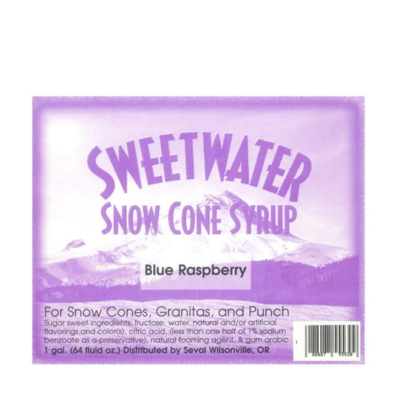 Sweetwater Snow Cone Blue Raspberry Syrup cs4/1 gal