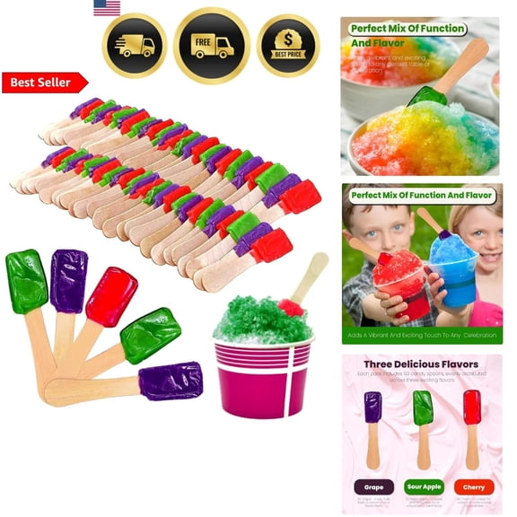 Snow Cone Candy Spoons Assorted Flavors Party Pack 51 Utensils