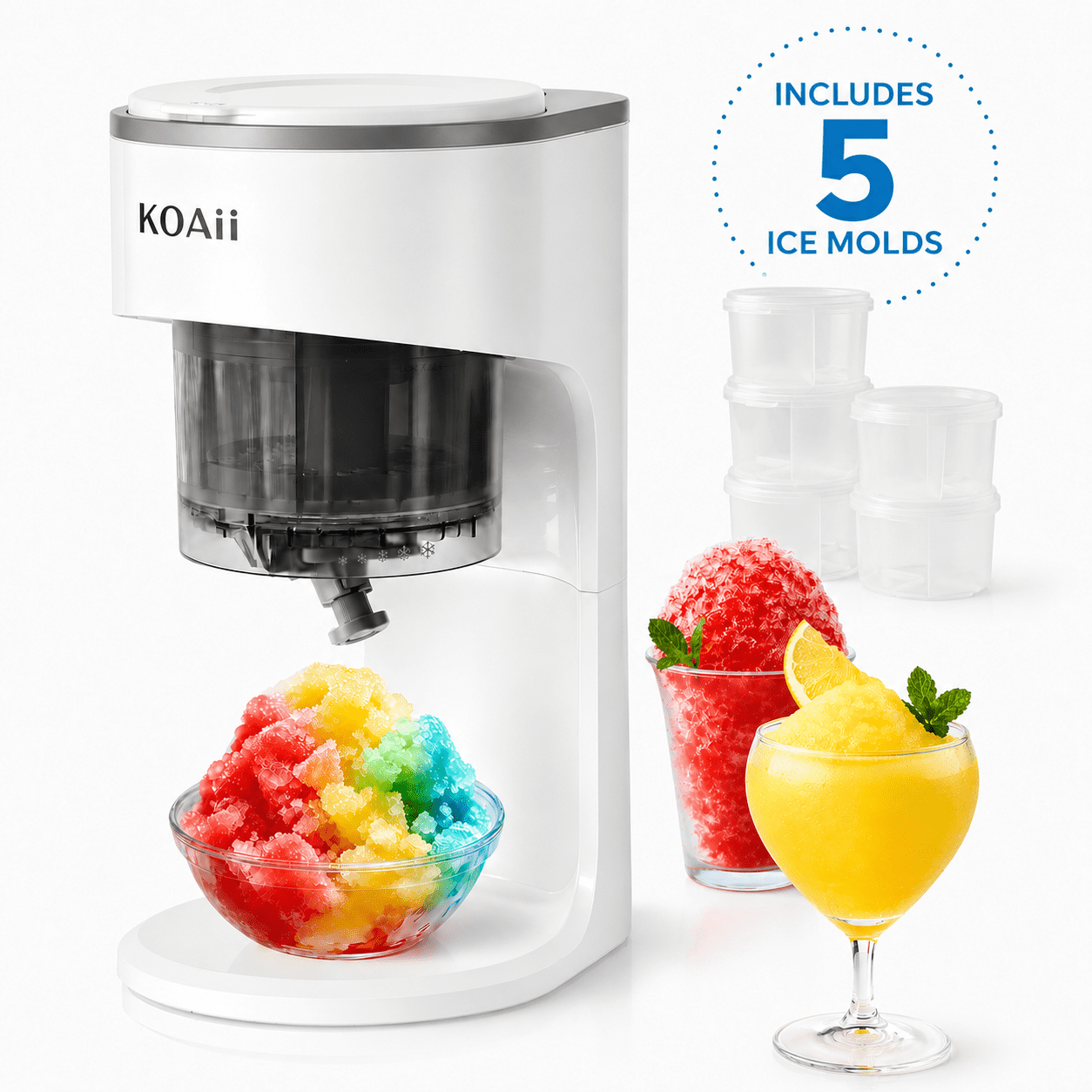 Snow Cone Machine - Electric Shaved Ice Maker for Home, Parties & Kids - Makes Slushie Ice Treats