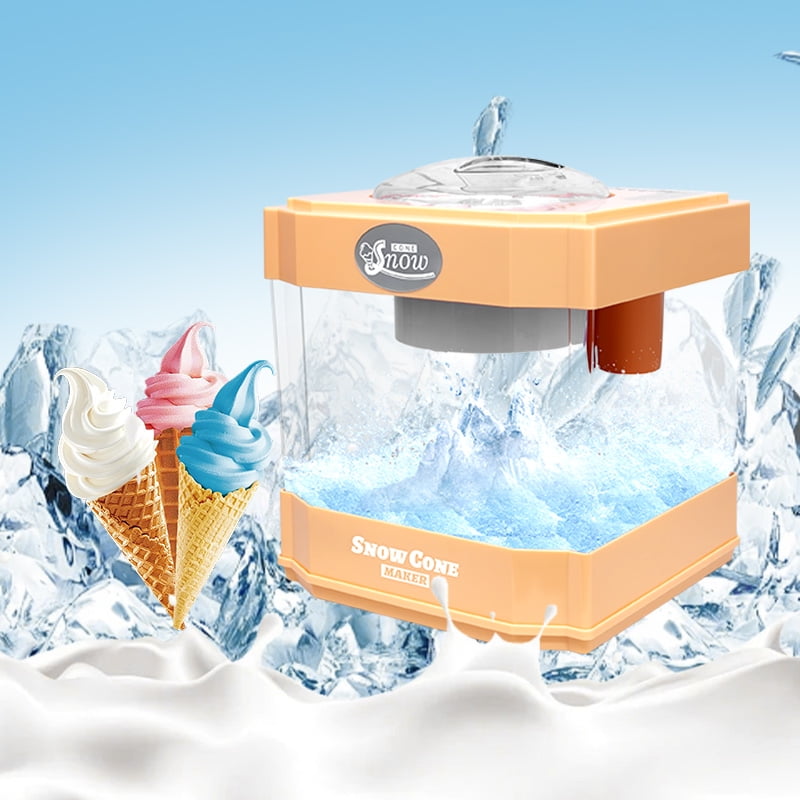 Snow Cone Maker, Tabletop Shaved Ice Machine for Slushies & Frozen Drinks, 2 Reusable Cups, Ice Scoop