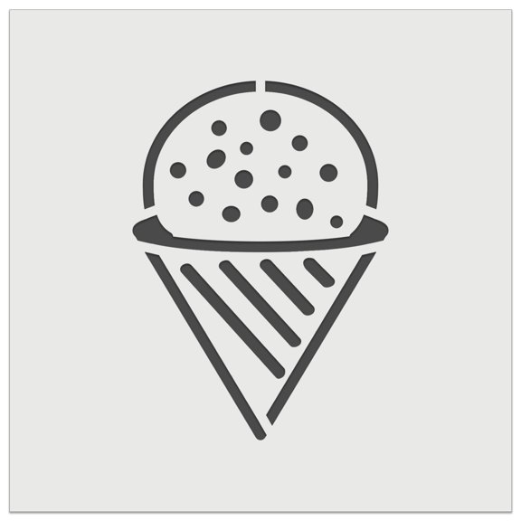 Snow Cone Shaved Ice DIY Cookie Wall Craft Stencil - 3.5 Inch
