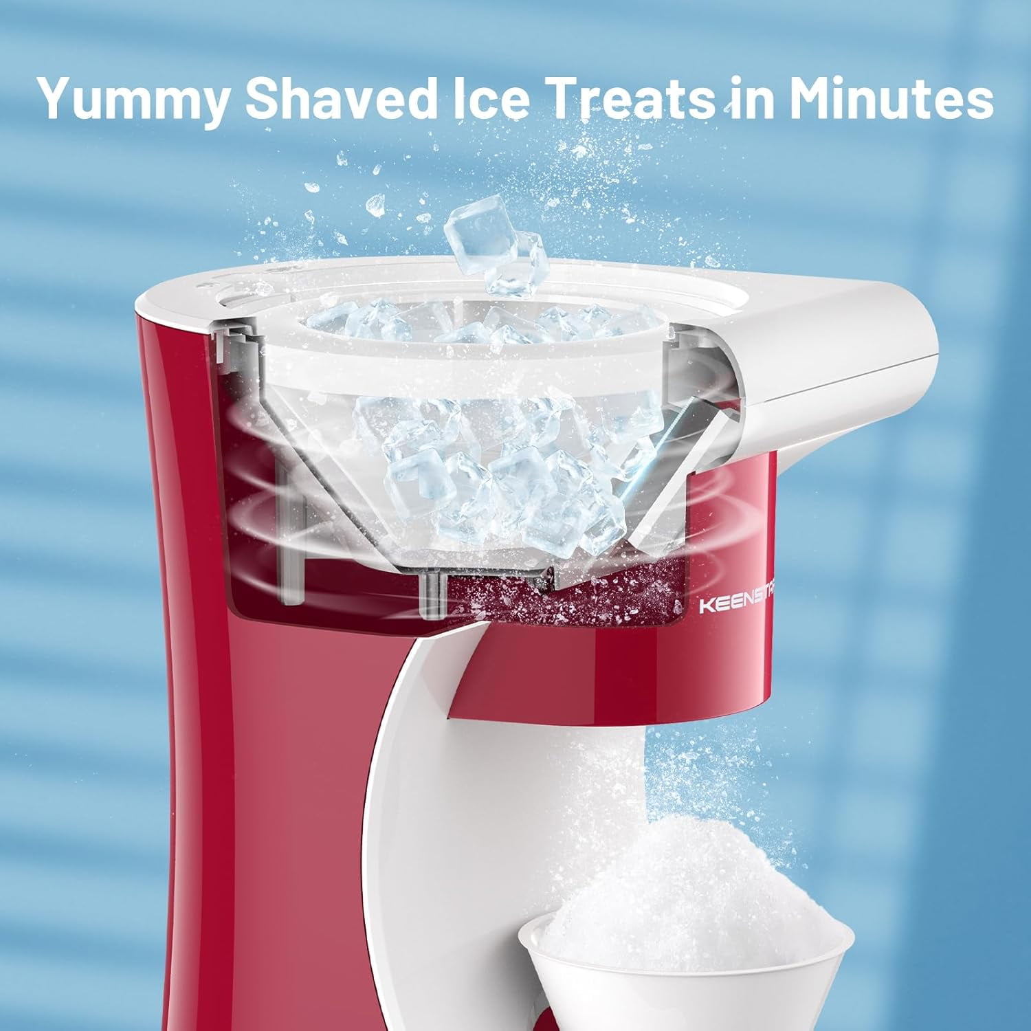 Snow Cone Shaved Ice  with 3 Reusable Cups, Table-Top Slushie Maker for  Cocktails and