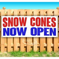 Snow Cones Now Open 13 oz Vinyl Banner With Metal Grommets