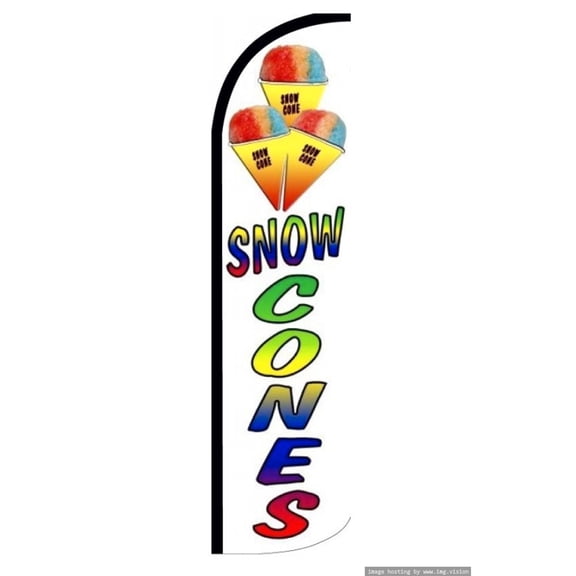 Snow Cones Windless flag Without Pole Advertisement /Business Flags | Feather Flag |