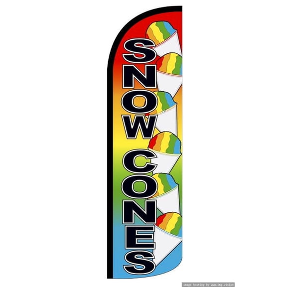 Snow Cones Windless flag Without Pole Advertisement /Business Flags | Feather Flag |