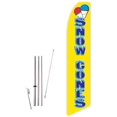thumbnail image 1 of Snow Cones Yellow Super Novo Feather Flag - Complete with 15ft Pole Set and Ground Spike, 1 of 2