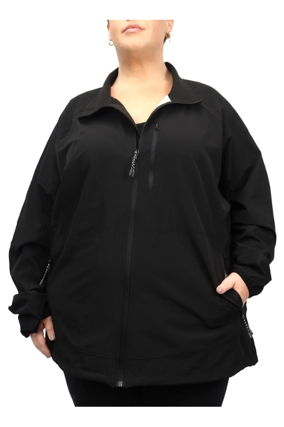 Outerwear Women’s Plus Size 2X-6X Light Weight Sabre Stretch Soft Shell Rain Jacket