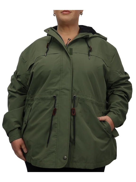 Outerwear Women’s Plus Size 2X-6X Manchester Rain Trench Jacket