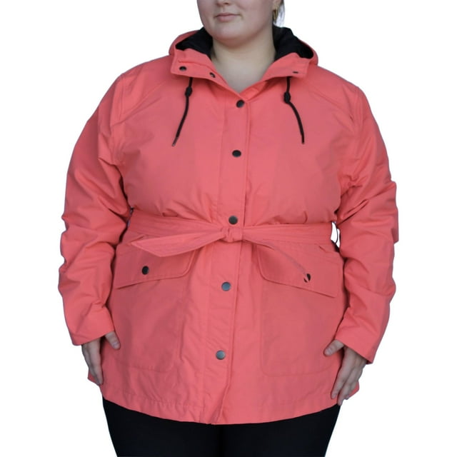 Snow Country Outerwear Women's Plus Size Short Trench Rain Jacket Coat 1X-6X
