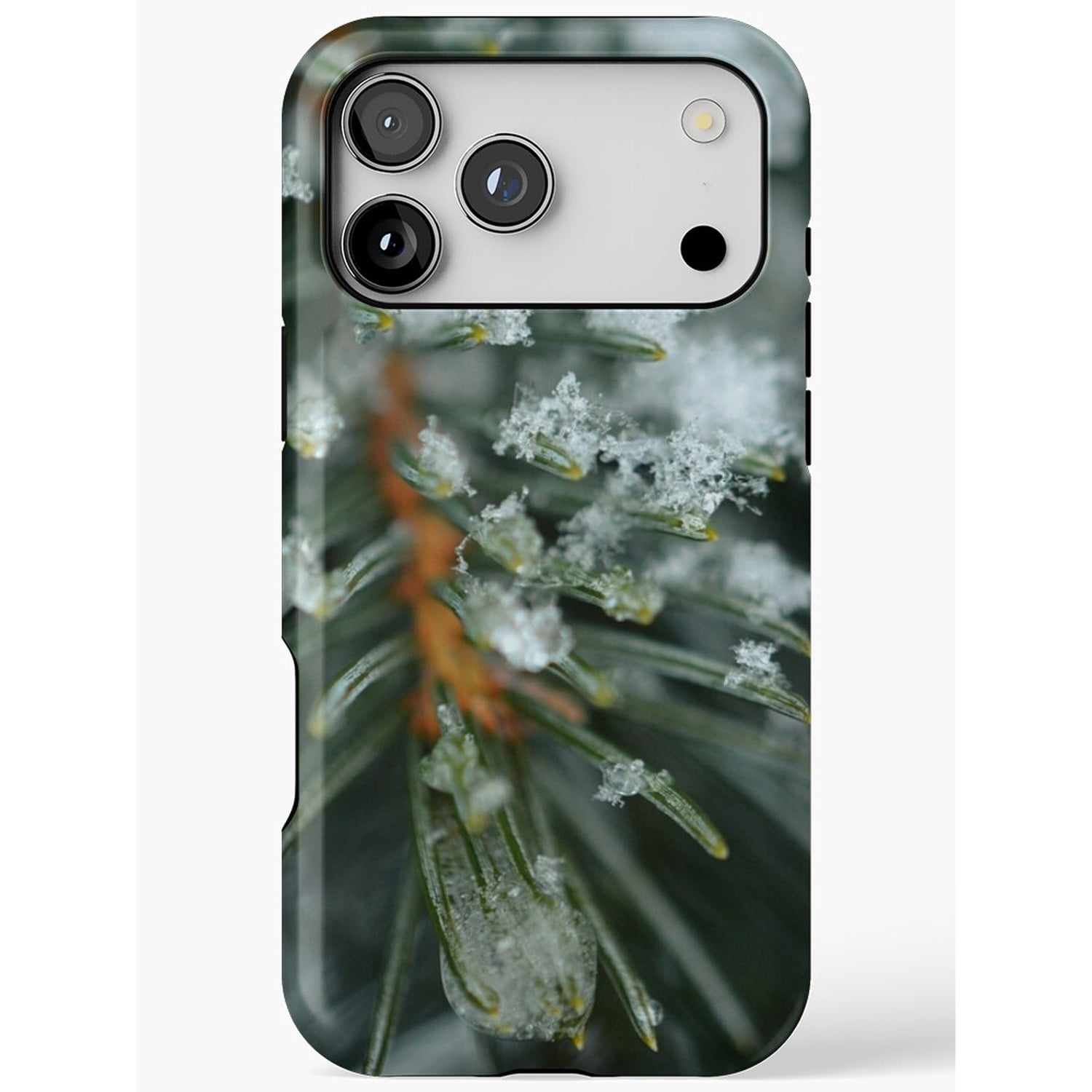 Snow-Covered Evergreen Needles Tough iPhone Case, Dual-Layer ...