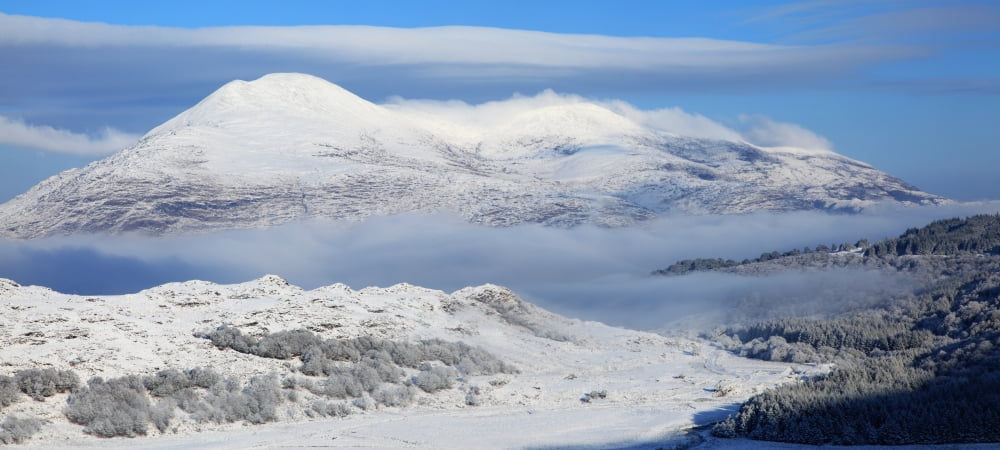 Snow Covered Landscape In Winter Near Killarney County Kerry Ireland Canvas Art - Peter Zoeller Design Pics (32 x 14)