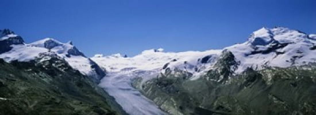 Snow Covered Mountain Range With A Glacier Matterhorn Switzerland Canvas Art - Panoramic Images (18 x 7)