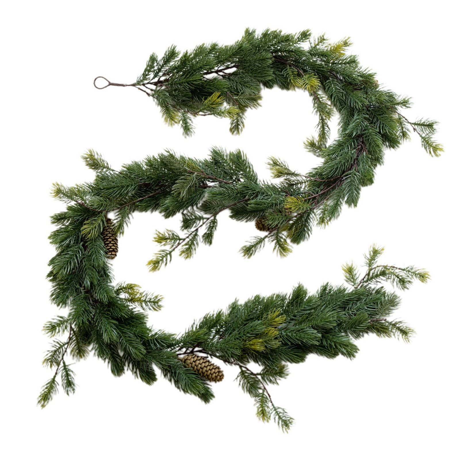 Snow Covered Pinecone Garland, Full PE Rattan Christmas Wreath, Festive ...