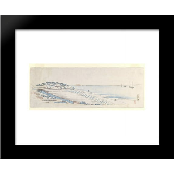 Snow Dawn at Susaki 20x24 Framed Art Print by Hiroshige