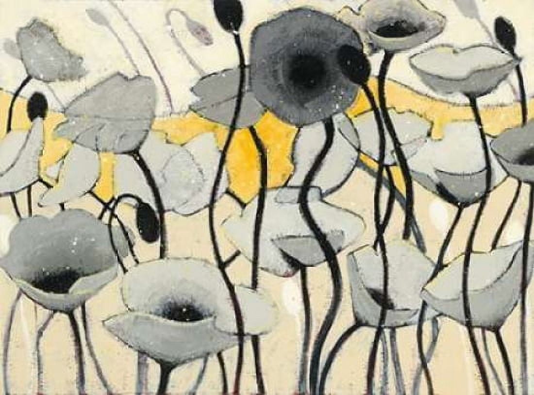 Snow Day Gray Flower Canvas Art - Shirley Novak (18 x 24)