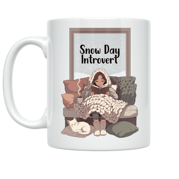 Snow Day Introvert Humor - Cozy Homebody - 11 oz Ceramic Coffee Mug