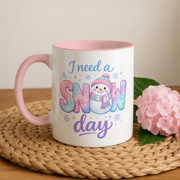 Snow Day Mug, Winter H1oliday Gift Idea, Cozy Coffee Mug, CH1Ristmas Gift for Friend, TeaC1her Gift, Cute Snowman Design, Hot oa Mug