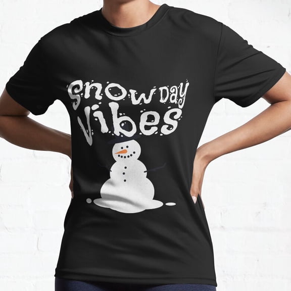 Snow Day Vibes Active Winter Motion Graphic Fun Seasonal Design Unisex T-Shirt, up to Size 5XL