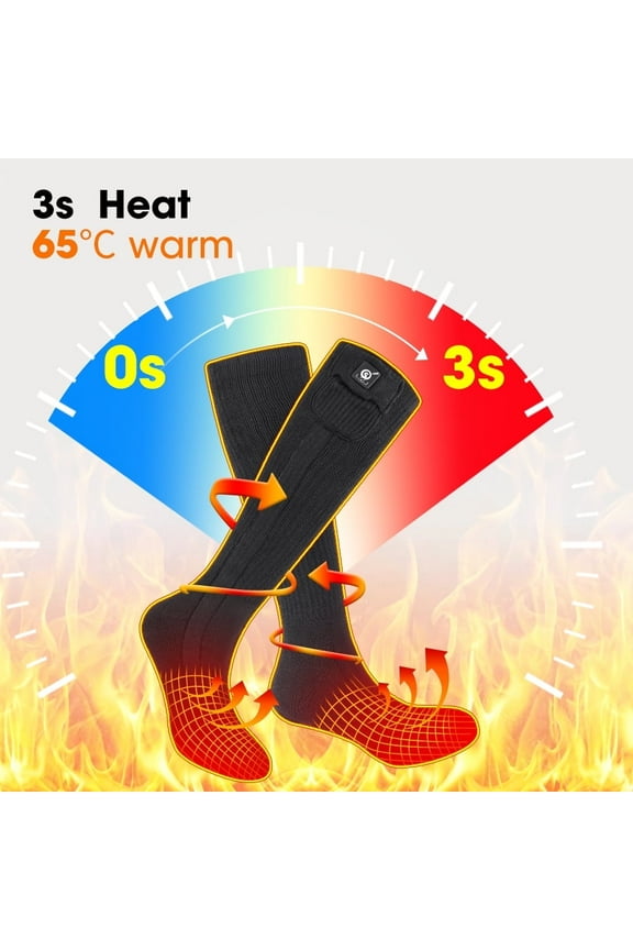 Electric Heated Socks,7.4V 2200mAh Battery Powered Cold Weather Upgraded Rechargeable Heat Socks for Men Women,Outdoor Riding Camping Hiking Motorcycle Skiing Warm Winter Socks