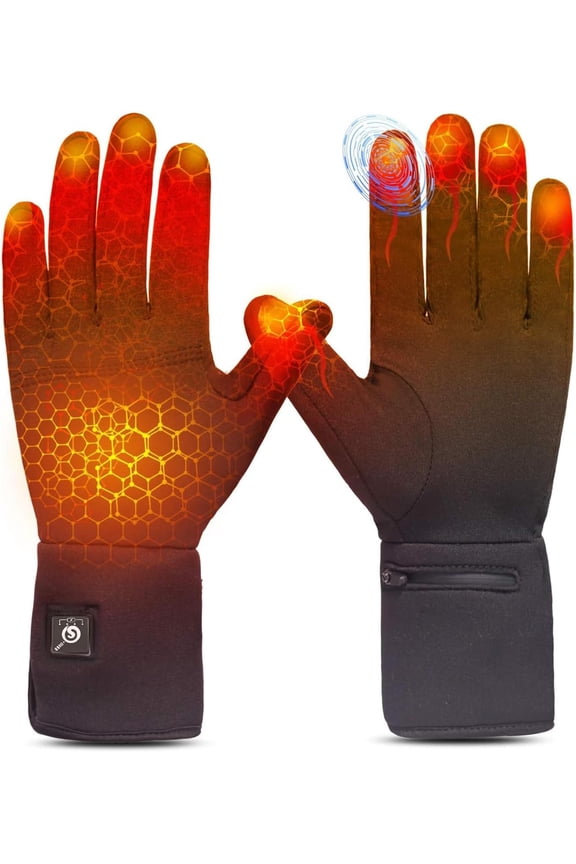Heated Glove Liners for Men Women, Rechargeable Battery Electric Heated Gloves Winter Warm Glove Liners for Arthritis Raynaud, Thin Gloves Riding Ski Snowboarding Hiking Cycling