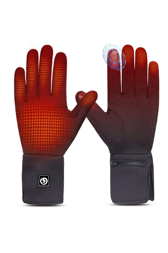 Heated Glove Liners for Men and Women, Rechargeable Electric Battery Heating Riding, Ski Snowboarding, Hiking, Cycling and Hunting Thin Gloves Hand Warmer Arthritis and Raynaud's