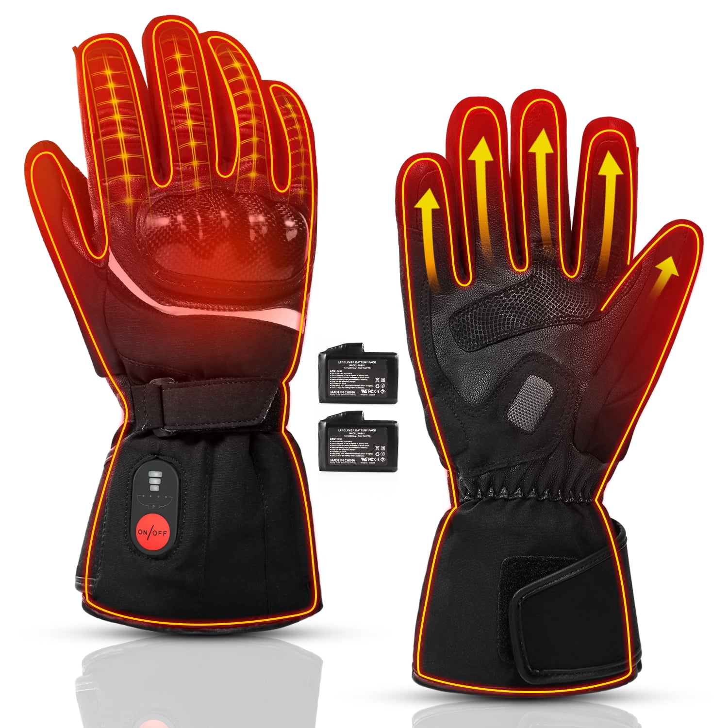 Snow Deer Heated Gloves for Men Women Rechargeable Electric Heated Gloves Heated Skiing Glove for Snowboarding Motocycle Gloves