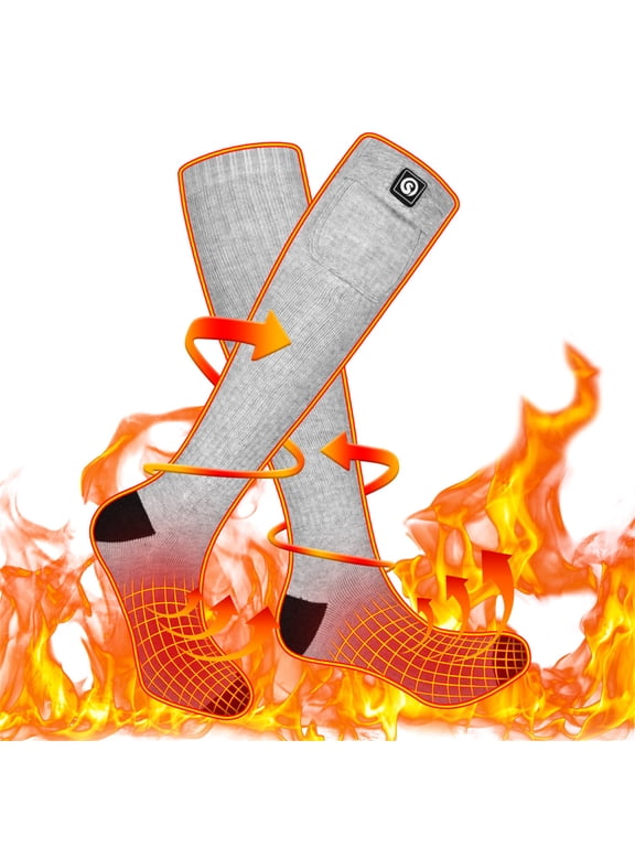Heated Socks for Men Women, Rechargeable Heating Socks, Electric Battery Powered Foot Warmer for Winter Hunting Skiing Camping Hiking
