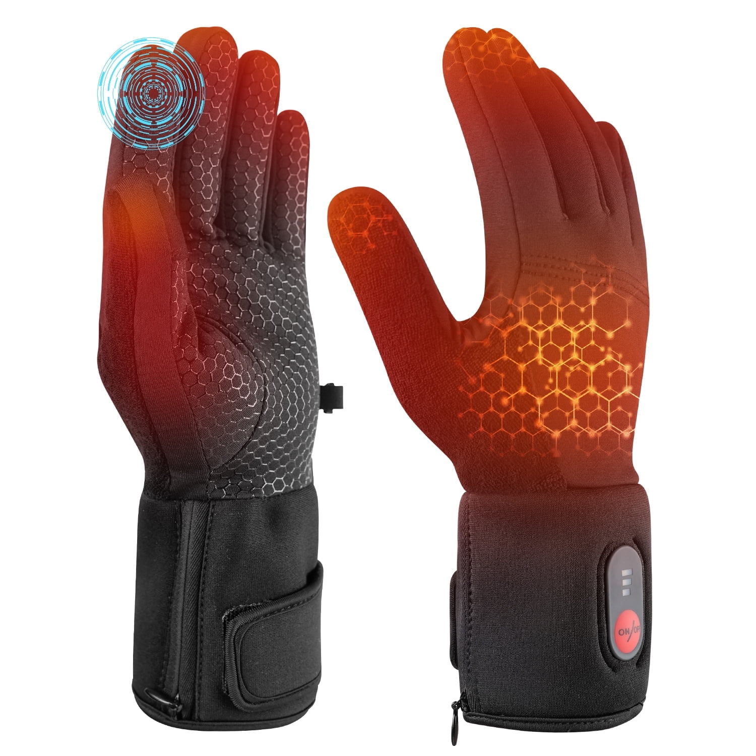 Snow Deer Liners Heated Gloves for Men Women Hand Warmer Rechargeable Electric Battery Ski Snowboarding Hiking Cycling Hunting Thin Gloves