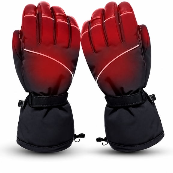 Electric Heated Gloves for Men & Women, Waterproof & Windproof Ski Gloves with Rechargeable Battery Touchscreen Three Heat Settings for Cold Weather Snowboarding Shovel Snow