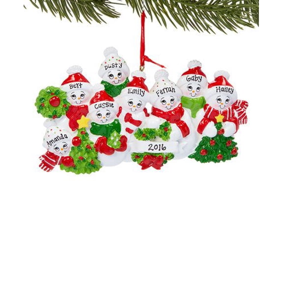 Snow Family 8 Personalized Christmas Ornament DO-IT-YOURSELF