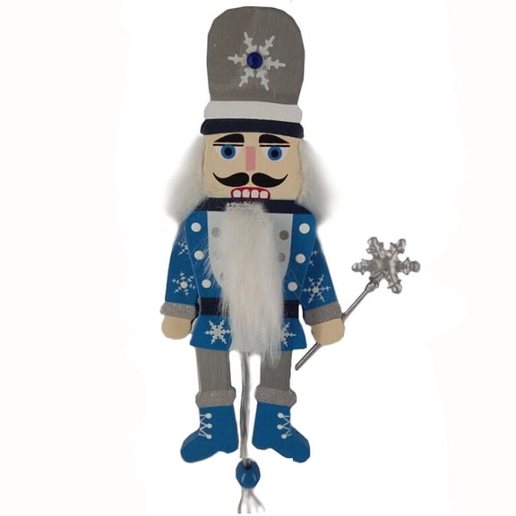 Snow Fantasy Nutcracker Pull Puppet Ornament 6 inch