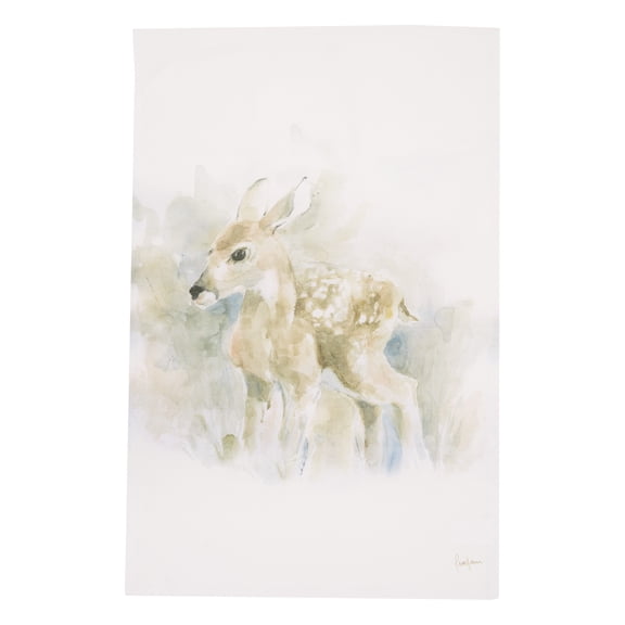 Snow Fawn Printed Flour Sack Kitchen Towel
