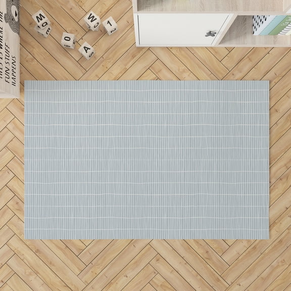 Snow Fence Slate Blue Kids Play Mat