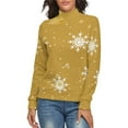 thumbnail image 1 of Snow Flake Christmas Women's Turtleneck Sweater Long Sleeve Ribbed Fitted Turtle Neck Casual Fall Winter Collection Top 2XL, 1 of 4