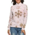 thumbnail image 1 of Snow Flake Christmas Women's Turtleneck Sweater Long Sleeve Ribbed Fitted Turtle Neck Casual Fall Winter Collection Top L, 1 of 4