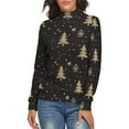 thumbnail image 1 of Snow Flake Christmas Women's Turtleneck Sweater Long Sleeve Ribbed Fitted Turtle Neck Casual Fall Winter Collection Top S, 1 of 4