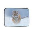 thumbnail image 1 of Snow Flakes with Wild Amur Cat 13 inch Portable Laptop Sleeve Compatible with MacBook Air Notebook Computer Case for Men Women College School Students, 1 of 7