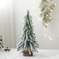 thumbnail image 1 of Snow Flocked Artificial Christmas Tree Mini Tabletop Xmas Tree with Wooden Stand for Indoor Home Office Bedroom Kitchen Christmas Holiday Decorations Centerpiece White, 1 of 7