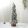 thumbnail image 1 of Snow Flocked Artificial Christmas Tree Mini Tabletop Xmas Tree with Wooden Stand for Indoor Home Office Bedroom Kitchen Christmas Holiday Decorations Centerpiece White, 1 of 7