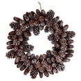 Holiday Time Snow-Flocked Pinecone Christmas Wreath, 24