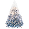 thumbnail image 1 of Snow Flocked Pre-lit Christmas Tree with 250 Warm White Lights, 820 Lush Branch Tips & Quick-Assembly Hinged Design, Full Artificial Xmas Tree for Winter Holiday Décor, Green & White, 1 of 15