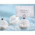 thumbnail image 1 of Snow Flurry Flocked Glass Ornament Place Card Holders (Set of 6), 1 of 2