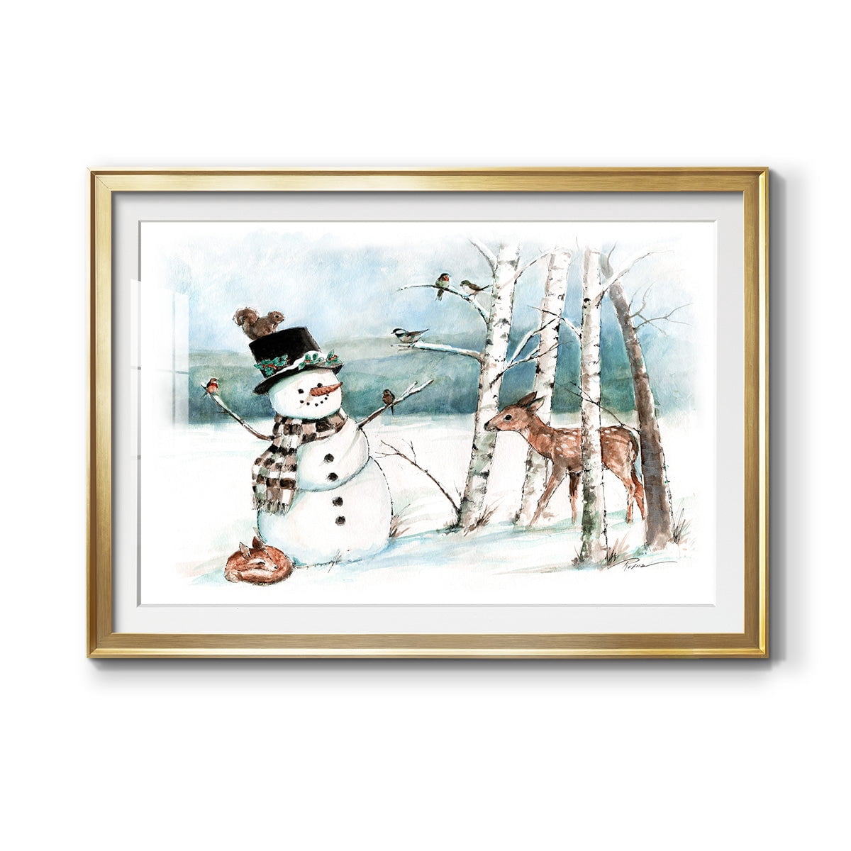 Snow Friends Premium Framed Print - Ready to Hang