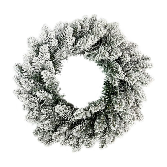 Snow Frosted Artificial Decorative Wreath, 17.7inch/ 19.7inchWinter Holiday Front Door Ornament, Snow Flocked Wreath, Artificial Winter Wreath, Silver Frosted Wreath, Fireplace Mantel Holiday Wreath