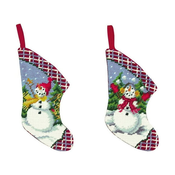 Snow Fun Petit Point Mini Stocking A/2