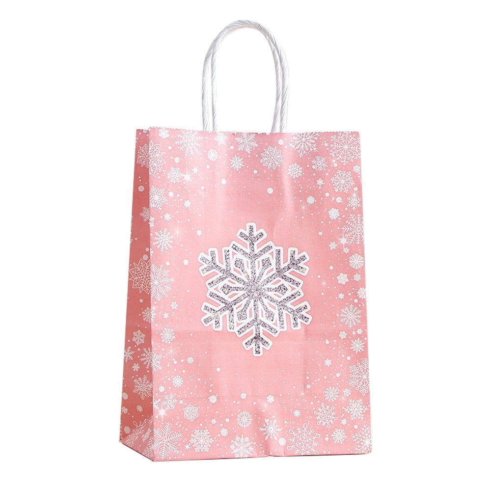 Snow Gift Bag Winter Atmosphere Printed Hand Held Kraft Paper Bag To