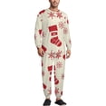 thumbnail image 1 of Snow Gift Sock Christmas Pattern Men's Pajama Set Sleepwear Pjs Lightweight Long Sleeve Crewneck Shirts and Bottoms Soft Comfy Sleep Sets M, 1 of 5