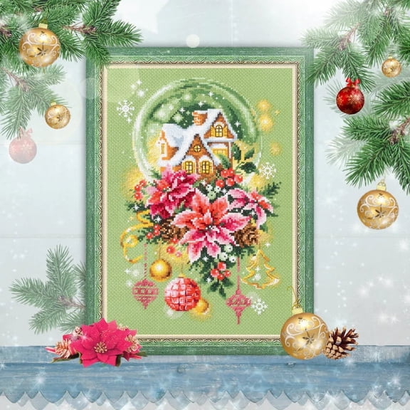 Wizardi Counted Cross-Stitch Kit Snow Globe 540-672 Magic Needle