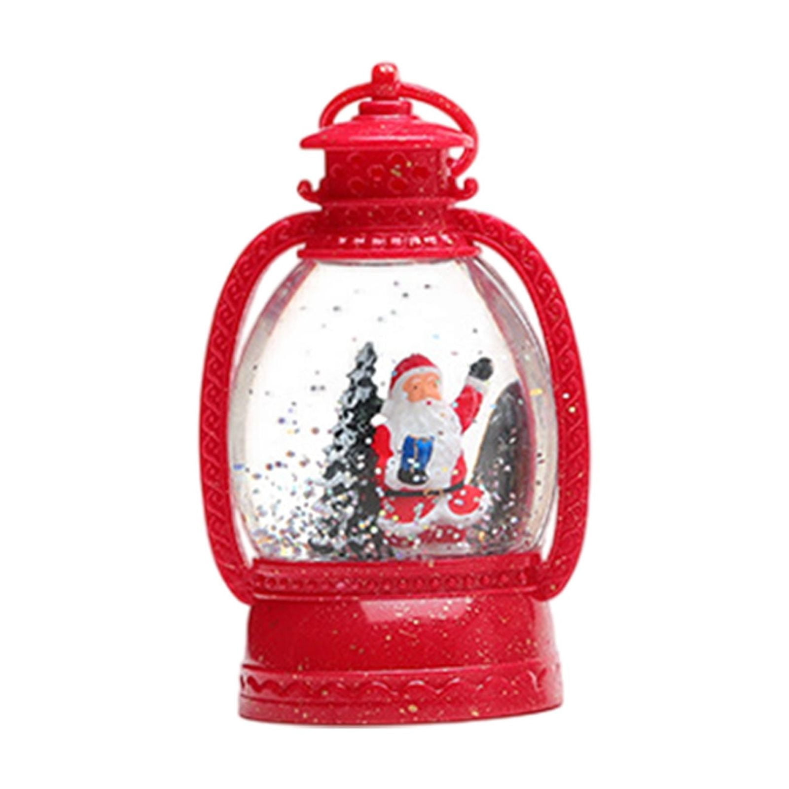 Snow Globe Lantern Christmas Decorations Indoor, Santa Claus Lighted ...
